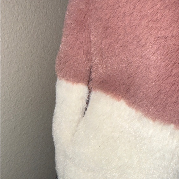 NWT Scoop Colorblock Rose/Cream/Black Teddy Faux Fur Jacket Women’s Size XS - Picture 3 of 8